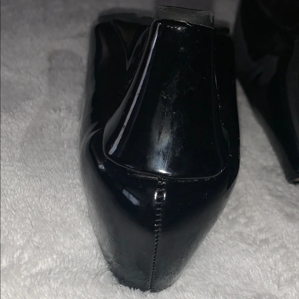 BNWOT Black Peep Toe Wedge Shoes GIRLS